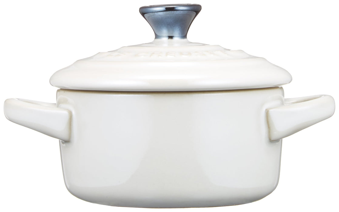 Le Creuset Pair Petite Cocotte Cherry Red & White Raster Set + Spoon White Red_3