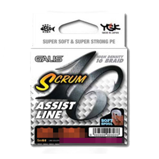 YGK Galis SCRUM 16 Assist Line 5m (16 BRAID) 130lb #12 White ‎SCRUM 16 lb NEW_1