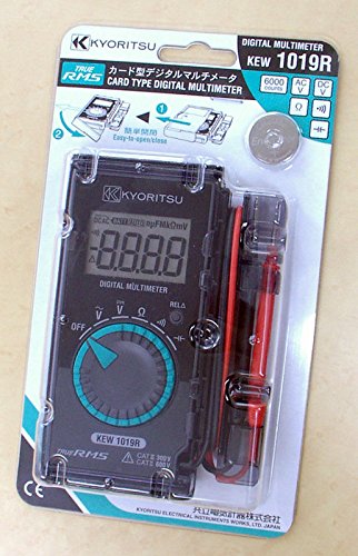KYORITSU Card-type Digital Multimeter KEW 1019R Black Red Max AC/DC600V NEW_2