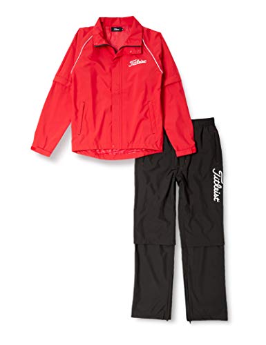 Titleist Golf Stratch Rain Wear Jacket & Pants Red Size M TSMR1592 NEW_1