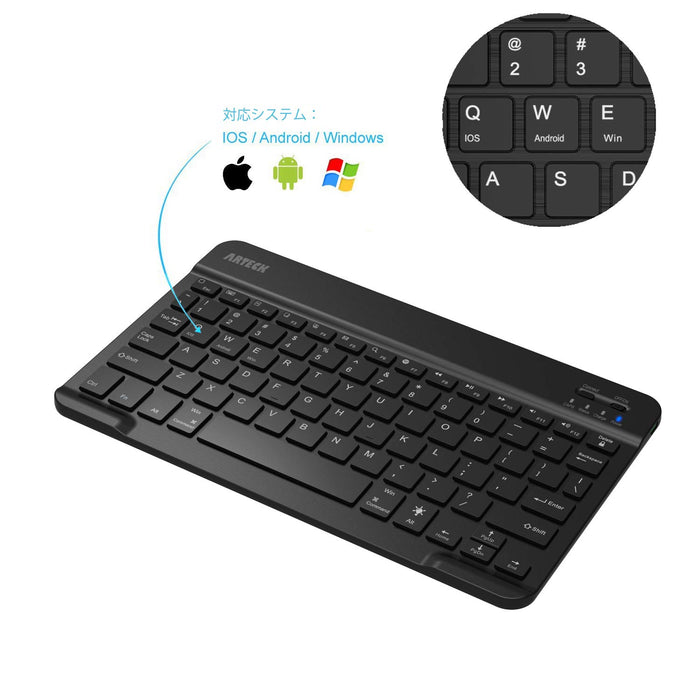 Arteck HB030B Universal Slim Portable Wireless Keyboard Bluetooth 3.0 7-Colors_1