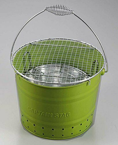 Captain Stag UG-23 Bucket Grill Green Camping Outdoor Gear from Japan_2