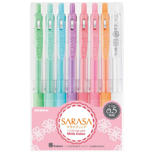 ZEBRA Aqueous Ballpoint Pen SARASA Clip Milk JJ15-8C-MK 0.5mm Set of 8 Colors_1