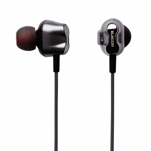 ELECOM EHP-CA2D3510 BK In-Ear Headphones Black NEW from Japan_1