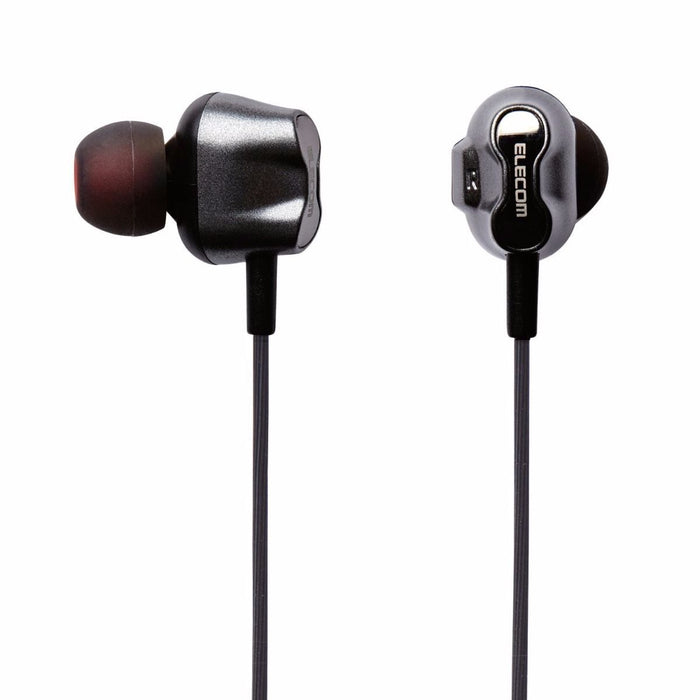 ELECOM EHP-CA2D3510 BK In-Ear Headphones Black NEW from Japan_1
