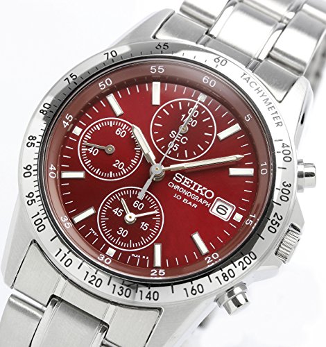 SEIKO SPIRIT SBTQ045 Chronograph Men's Watch 10 BAR Red NEW from Japan_2