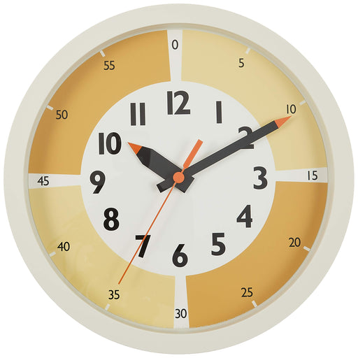 Lemnos Wall Clock fun pun clock with Color! YD15-01 YE Analog Yellow Kids NEW_2