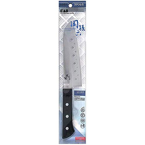 Kai Seki no Magoroku Wakatake Santoku kitchen knife perforated 165mm AB-5419 NEW_4