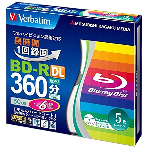 Mitsubishi Kagaku Media 5pack Verbatim 50GB BD-R DL 6x Blu-ray BD R Repacked NEW_1