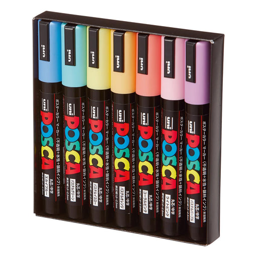 MITSUBISHI uni Posca Paint Marker Pen Medium Point Set 7 Natural Color PC5M7C_1
