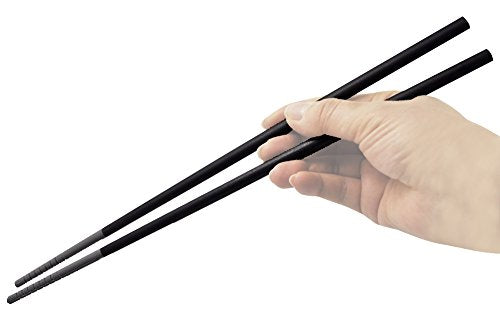 KAI House Select Tip Silicone Long Chopsticks DH-7105 Black for Cooking NEW_4