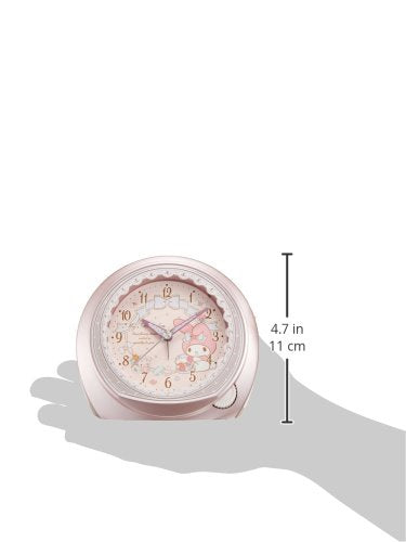 Seiko Clock Alarm Clock My Melody Analog Pink Metallic CQ143P Plastic NEW_3