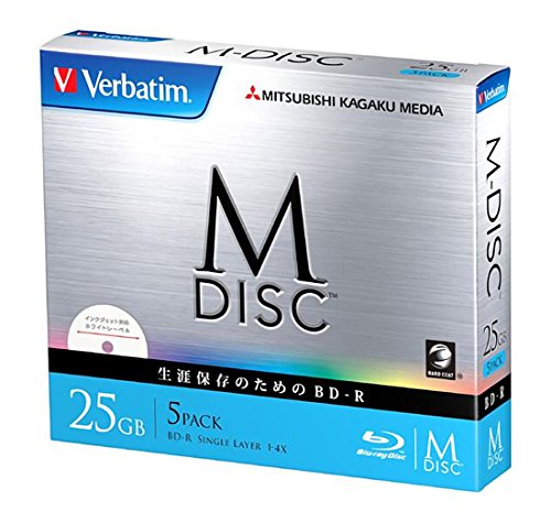 5 Pack Verbatim M-Disc BD-R 25GB Bluray 4x Inkjet Printable 1000 Years Archival_1