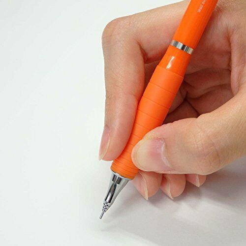 Pentel 0.2mm with a sharp pencil Orenzu rubber grip orange XPP602G-F NEW_3