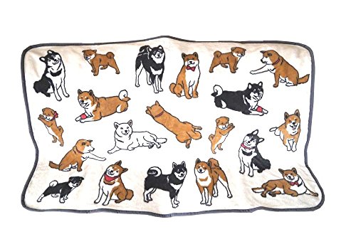 ‎Calor A lot of cute Shiba Inu Soft Blanket Rug Micro Fleece 37.6Lx28.2Wcm NEW_1