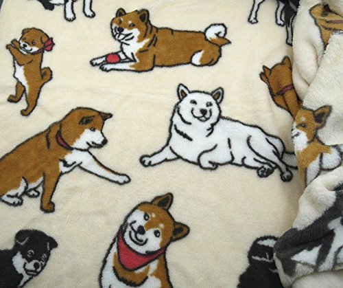 ‎Calor A lot of cute Shiba Inu Soft Blanket Rug Micro Fleece 37.6Lx28.2Wcm NEW_2