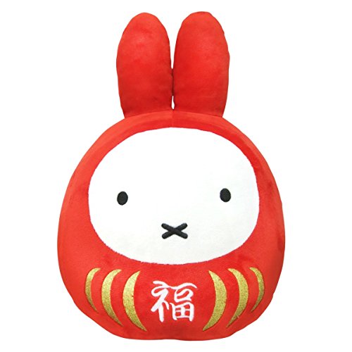 Miffy Fortune Daruma Lucky Plush Doll S Size  Red x White Sekiguchi 609574 NEW_1