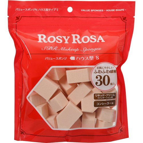 Rosy Rosa SBR Value sponge N house shape type S 30P Pink 40x25x20mm 1893296 NEW_2