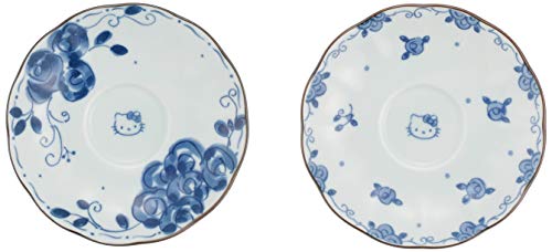 Hello Kitty Tea pair set Cup And Saucer Blue Rose (Blue and white porcelain) Box_3