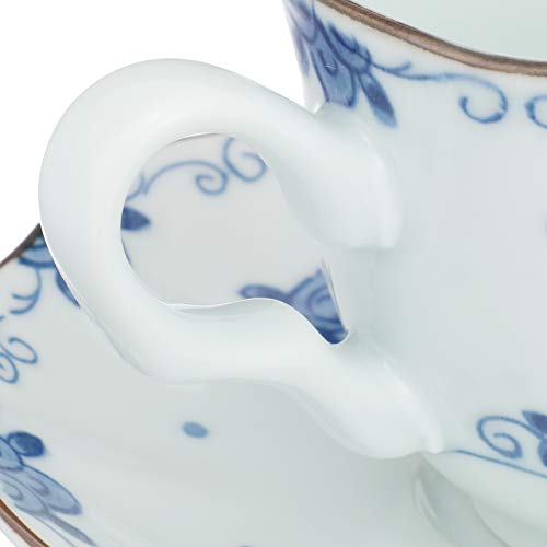 Hello Kitty Tea pair set Cup And Saucer Blue Rose (Blue and white porcelain) Box_5