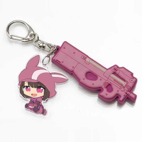 SWORD ART ONLINE ALTERNATIVE GUN GALE ONLINE [T.W.G.] REN & PI-CHAN KEYCHAIN NEW_2