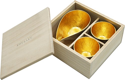 Nousaku gold leaf Liquor set (Sake Decanter x 1, Sake cup × 2) NEW from Japan_5