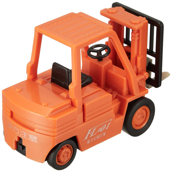 Maruka Drive Town No.13 Forklift 173158 Plastic Deformed Pull Back Car Orange_2