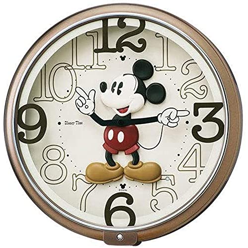 SEIKO Clock Wall Clock Melody Mickey & Friends Disney Time Brown FW576B NEW_1