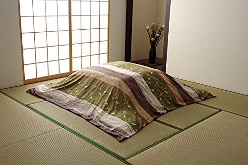 IKEHIKO Japanese kotatsu futon cover "KOYOMI" Green 215 x 215cm NEW_1