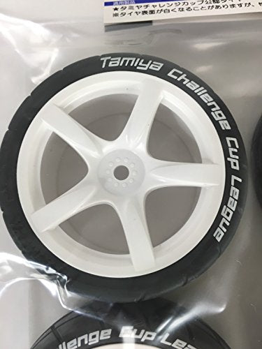 5-spoke wheel white Adhered 4 radial tires 24mm, offset 0 Tamiya 47302 NEW_2
