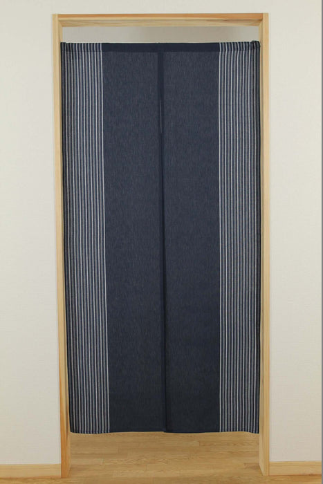 Narumikk Noren Goodwill 10-223 Indigo Color Cotton Stripe pattern Blue Curtain_2