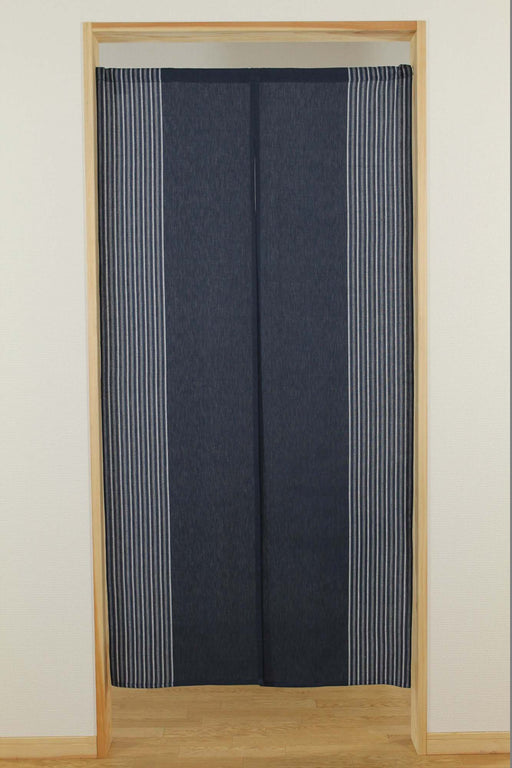 Narumikk Noren Goodwill 10-223 Indigo Color Cotton Stripe pattern Blue Curtain_2