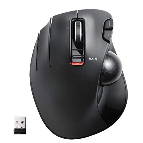 ELECOM Wireless Trackball Mouse M-XT4DRBK 6 Button Black for Left Hand NEW_1