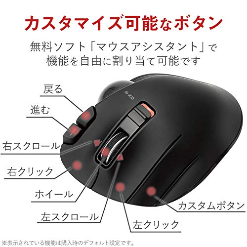 ELECOM Wireless Trackball Mouse M-XT4DRBK 6 Button Black for Left Hand NEW_3