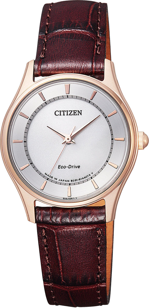 CITIZEN Collection Eco-Drive EM0402-05A Solor Women's Watch Brown Leather Band_1
