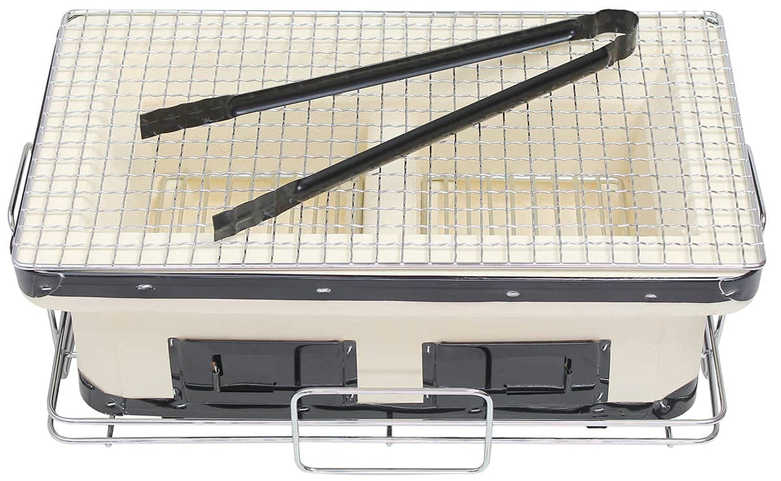 HIBACHI Style Yakitori Charcoal Stove Grill Shichirin w/tongs, net OF-7RK NEW_1