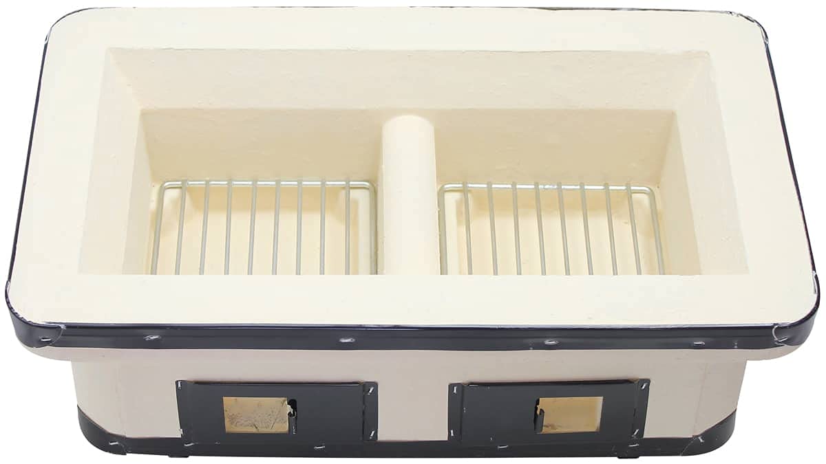 HIBACHI Style Yakitori Charcoal Stove Grill Shichirin w/tongs, net OF-7RK NEW_8