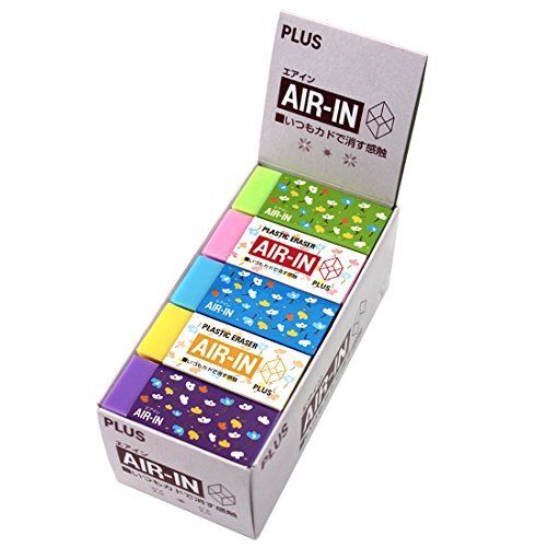 Plus eraser air in flowlet 4 each 5 color set 36-480 NEW from Japan_1