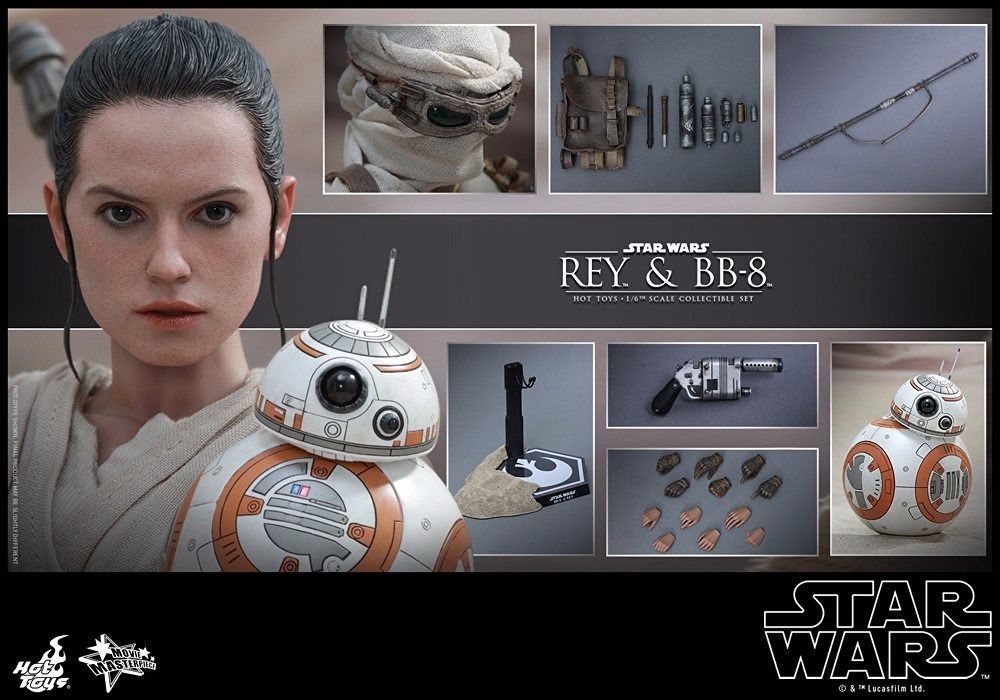 Movie Masterpiece Star Wars The Force Awakens REY & BB-8 1/6 Figure Hot Toys NEW_7