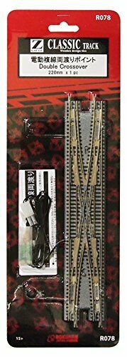 Rokuhan Z Gauge Scale R078 CLASSIC TRACK Double Crossover 220mm x 1pc Brown NEW_2