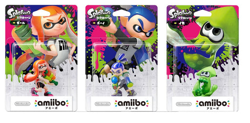 amiibo Splatoon all three set Girl Boy squidping Nintendo Wii U/ New 3DS_1
