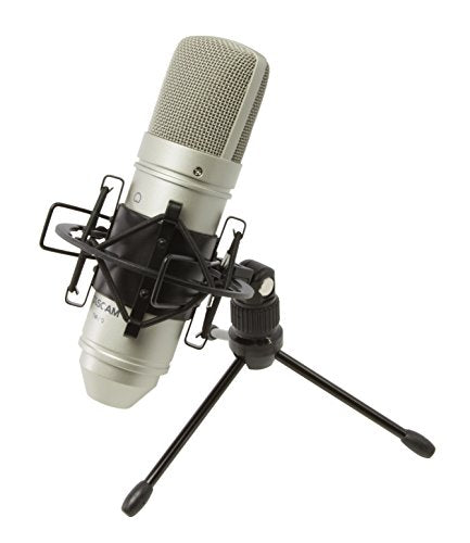 Tascam TM-80 Studio Condenser Microphone 48V phantom power with Stand, XLR Cable_1