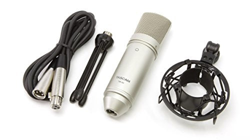 Tascam TM-80 Studio Condenser Microphone 48V phantom power with Stand, XLR Cable_2