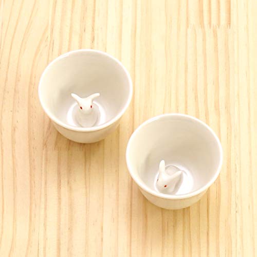 Bloom Mini Rabbit Pair Japanese sake Set 106306 NEW_2