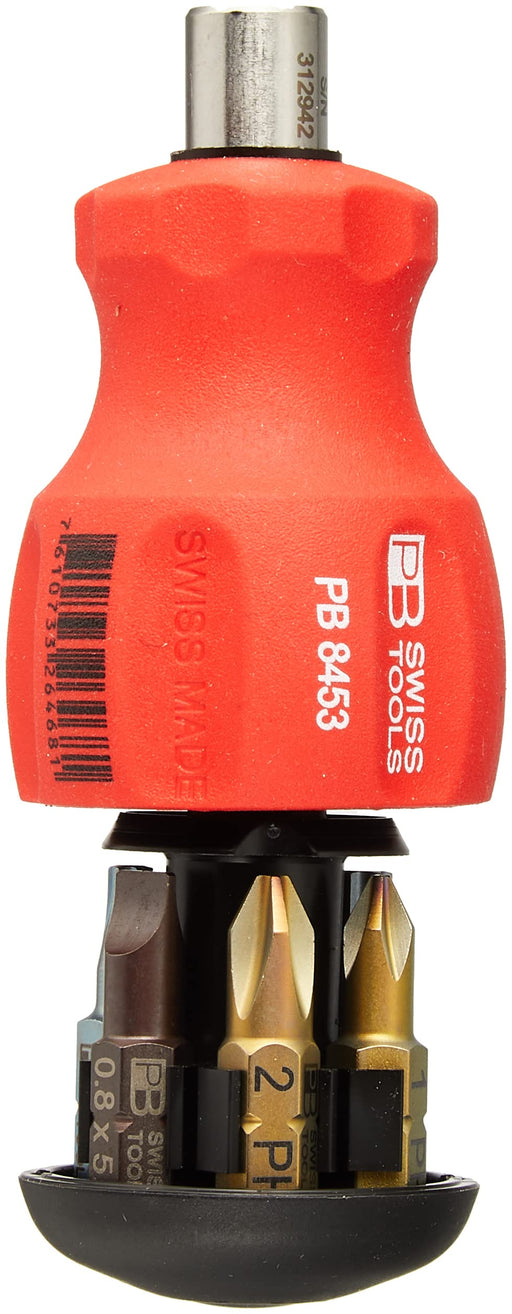 PB SWISS TOOLS 8453 0V01 Stubby Insider Magnetic Screwdriver C6 1/4" NEW_2