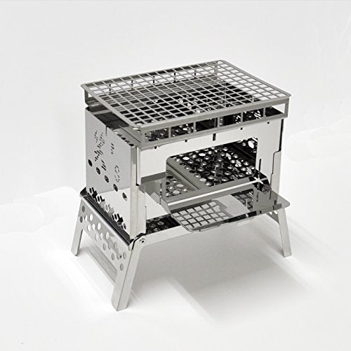 sho's compact bonfire grill B-6kun 4-piece set / SHO-0004-10-25-38 Silver NEW_3