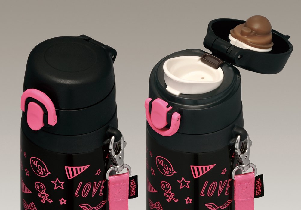 Thermos Water Bottle Vacuum Insulated Mobile Mug 550ml Black Pink JNT-550 BK-P_3