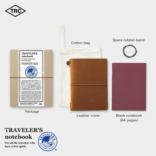 MIDORI Traveler's Note Book Passport Size Camel 15194006 H13.4xW9.8xD1cm NEW_2
