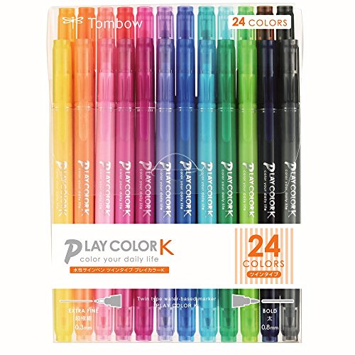 Tombow GCF-012 PLAY COLOR K 24-Color Set - Water Based Drawing Marker Pen NEW_1