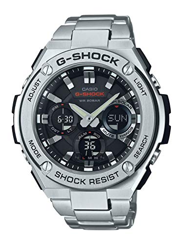 CASIO G-SHOCK Watch GST-S110D-1A Men's Silver Band Analog Digital solar NEW_1